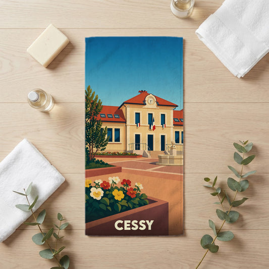 Serviette de bain 30 cm x 60 cm souvenir de Cessy