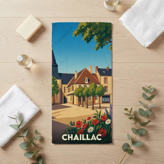 Serviette de bain 30 cm x 60 cm souvenir de Chaillac