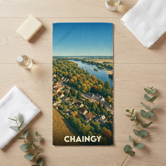 Serviette de bain 30 cm x 60 cm souvenir de Chaingy