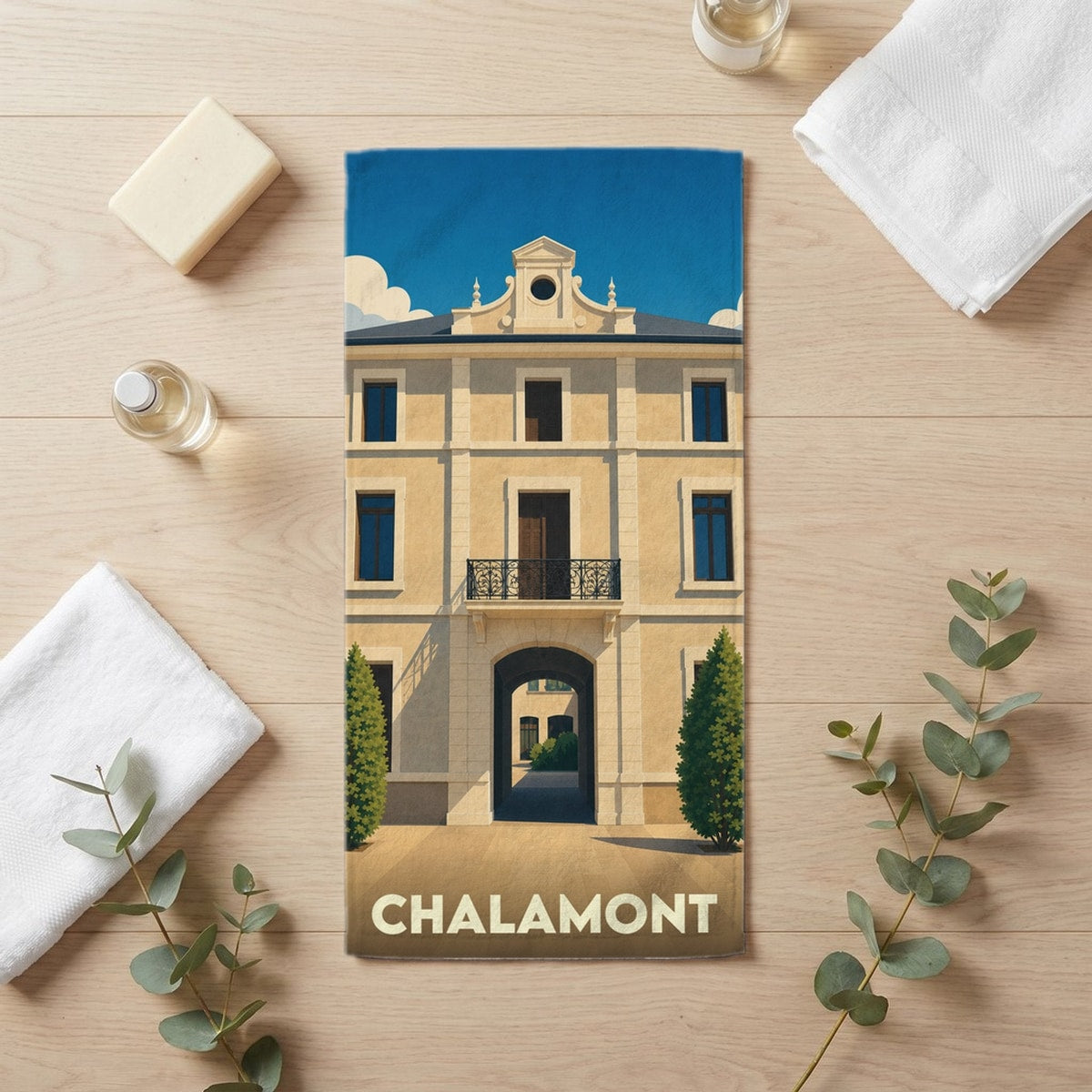 Serviette de bain 30 cm x 60 cm souvenir de Chalamont