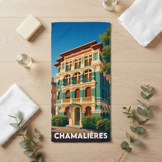 Serviette de bain 30 cm x 60 cm souvenir de Chamalières