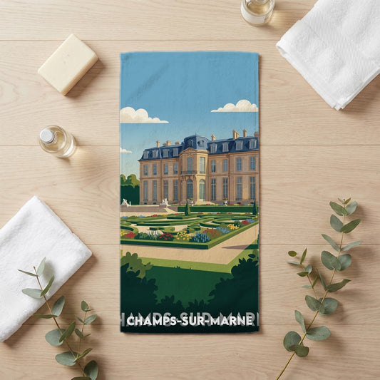 Serviette de bain 30 cm x 60 cm souvenir de Champs-sur-Marne