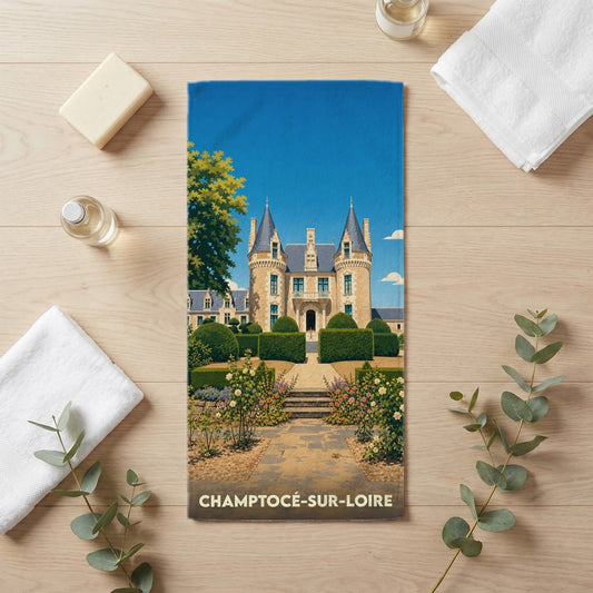 Serviette de bain 30 cm x 60 cm souvenir de Champtocé-sur-Loire