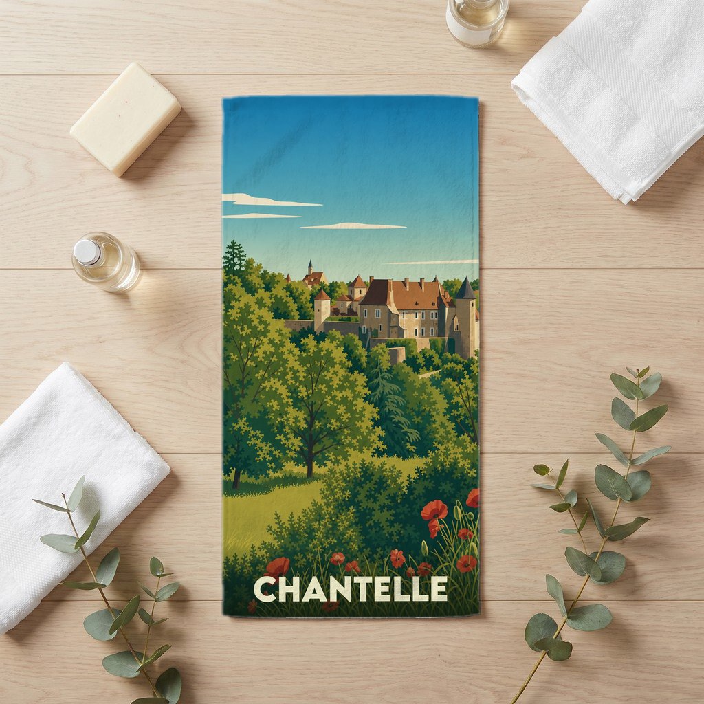 Serviette de bain 30 cm x 60 cm souvenir de Chantelle