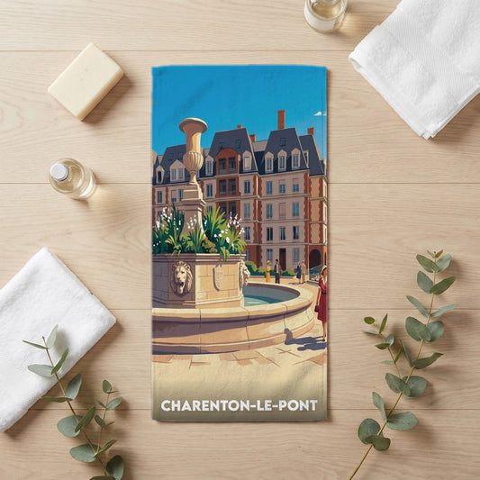Serviette de bain 30 cm x 60 cm souvenir de Charenton-le-Pont