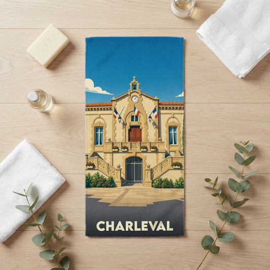 Serviette de bain 30 cm x 60 cm souvenir de Charleval