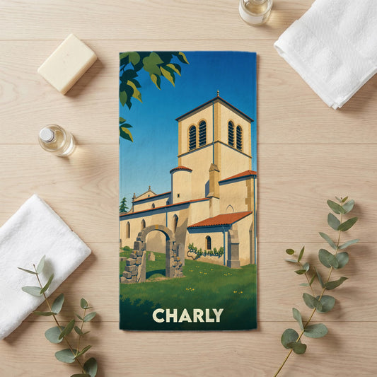 Serviette de bain 30 cm x 60 cm souvenir de Charly