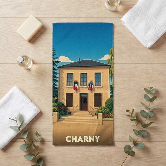 Serviette de bain 30 cm x 60 cm souvenir de Charny
