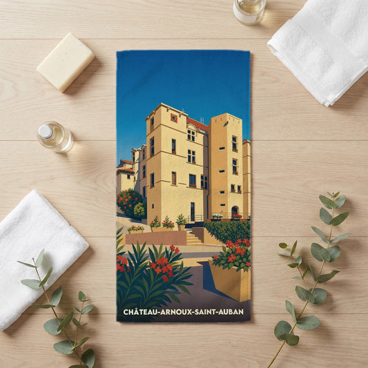 Serviette de bain 30 cm x 60 cm souvenir de Château-Arnoux-Saint-Auban