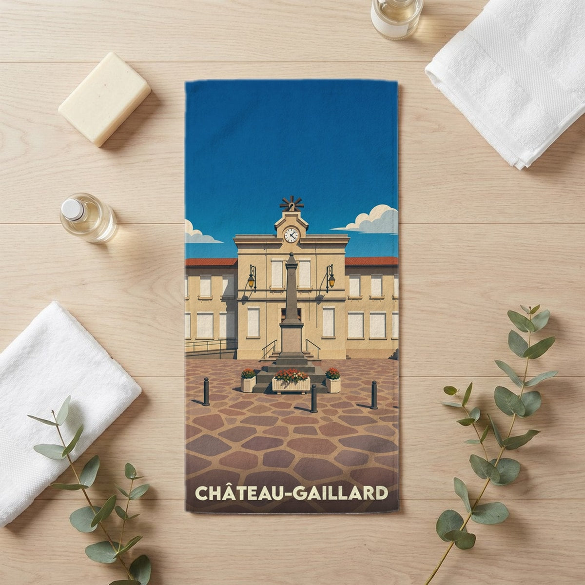 Serviette de bain 30 cm x 60 cm souvenir de Château-Gaillard