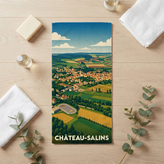 Serviette de bain 30 cm x 60 cm souvenir de Château-Salins