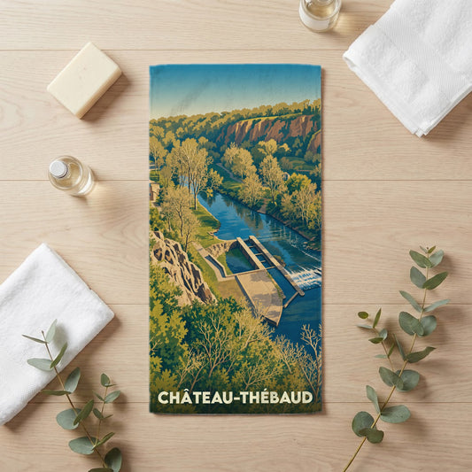 Serviette de bain 30 cm x 60 cm souvenir de Château-Thébaud