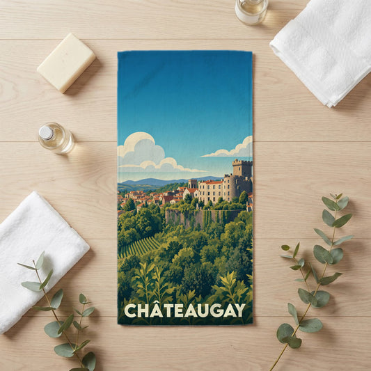Serviette de bain 30 cm x 60 cm souvenir de Châteaugay