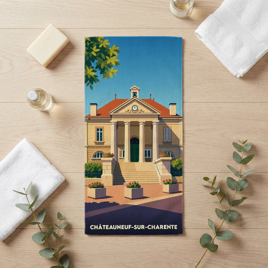 Serviette de bain 30 cm x 60 cm souvenir de Châteauneuf-sur-Charente