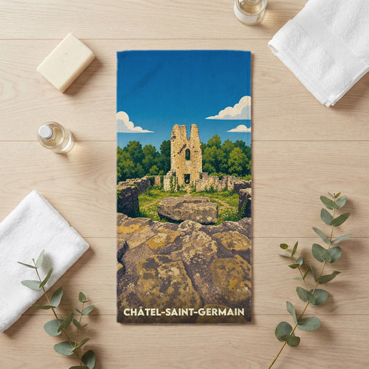 Serviette de bain 30 cm x 60 cm souvenir de Châtel-Saint-Germain