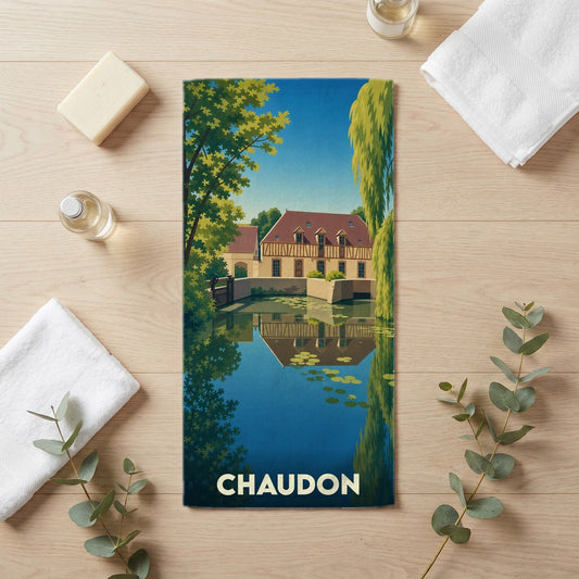 Serviette de bain 30 cm x 60 cm souvenir de Chaudon