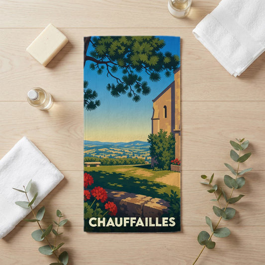 Serviette de bain 30 cm x 60 cm souvenir de Chauffailles