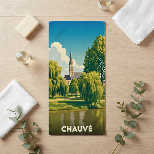 Serviette de bain 30 cm x 60 cm souvenir de Chauvé