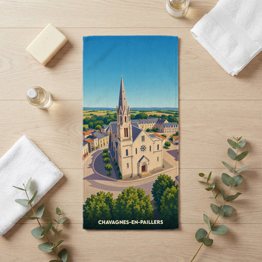 Serviette de bain 30 cm x 60 cm souvenir de Chavagnes-en-Paillers