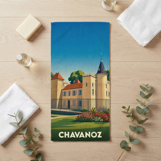 Serviette de bain 30 cm x 60 cm souvenir de Chavanoz