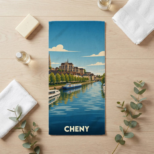 Serviette de bain 30 cm x 60 cm souvenir de Cheny