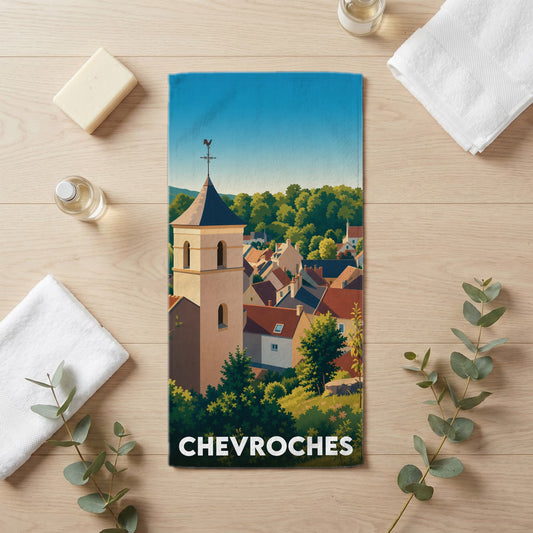 Serviette de bain 30 cm x 60 cm souvenir de Chevroches