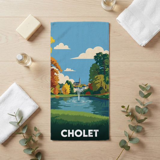 Serviette de bain 30 cm x 60 cm souvenir de Cholet