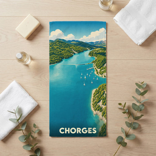 Serviette de bain 30 cm x 60 cm souvenir de Chorges