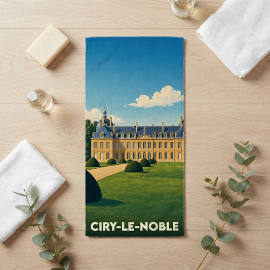 Serviette de bain 30 cm x 60 cm souvenir de Ciry-le-Noble