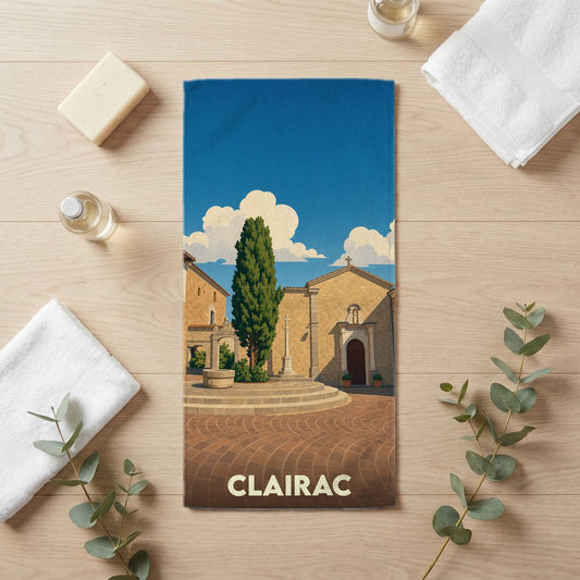 Serviette de bain 30 cm x 60 cm souvenir de Clairac