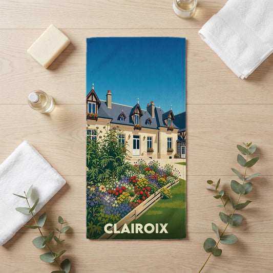 Serviette de bain 30 cm x 60 cm souvenir de Clairoix