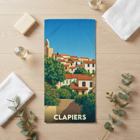 Serviette de bain 30 cm x 60 cm souvenir de Clapiers