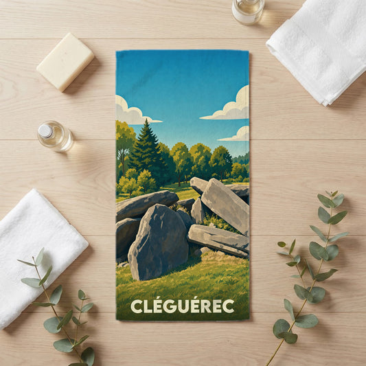 Serviette de bain 30 cm x 60 cm souvenir de Cléguérec