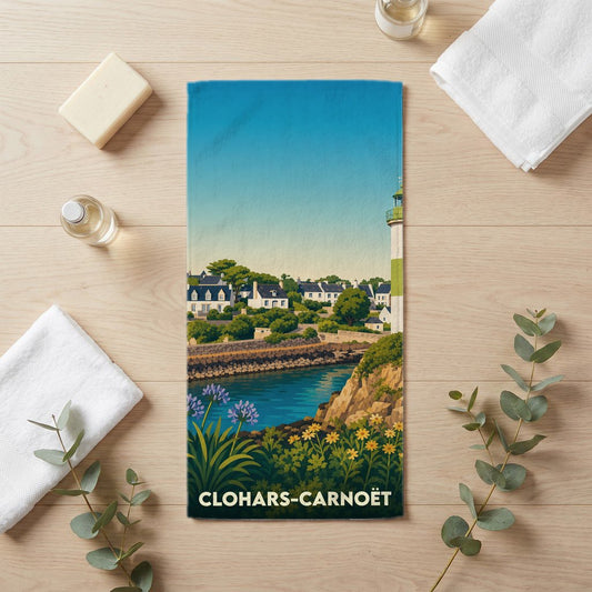 Serviette de bain 30 cm x 60 cm souvenir de Clohars-Carnoët