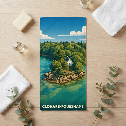 Serviette de bain 30 cm x 60 cm souvenir de Clohars-Fouesnant