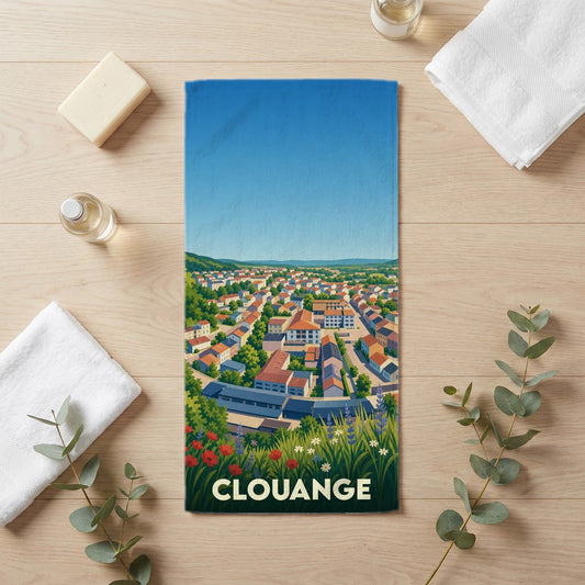 Serviette de bain 30 cm x 60 cm souvenir de Clouange