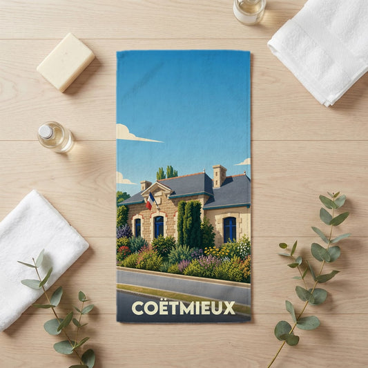 Serviette de bain 30 cm x 60 cm souvenir de Coëtmieux