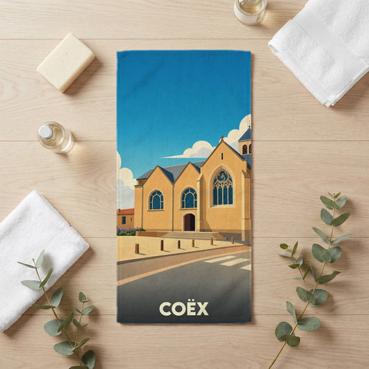 Serviette de bain 30 cm x 60 cm souvenir de Coëx