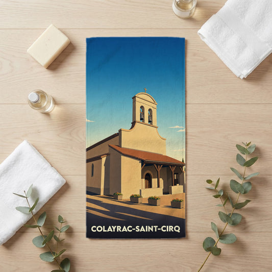 Serviette de bain 30 cm x 60 cm souvenir de Colayrac-Saint-Cirq