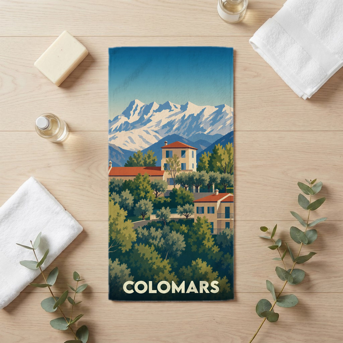 Serviette de bain 30 cm x 60 cm souvenir de Colomars