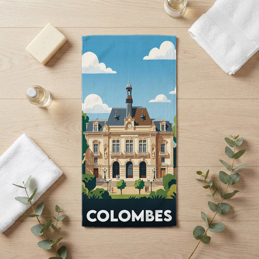 Serviette de bain 30 cm x 60 cm souvenir de Colombes