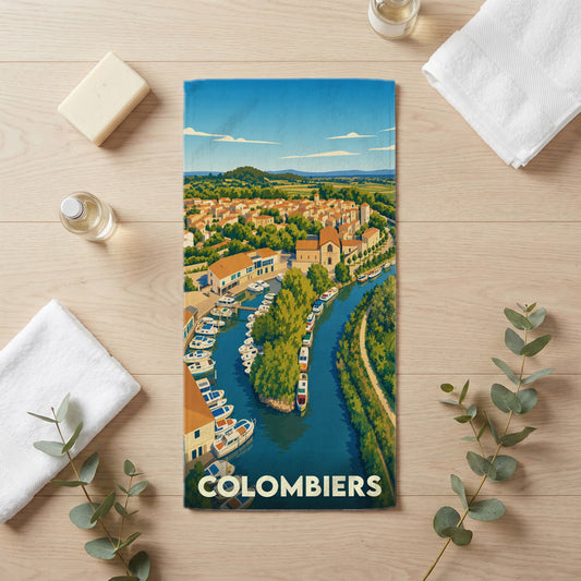 Serviette de bain 30 cm x 60 cm souvenir de Colombiers