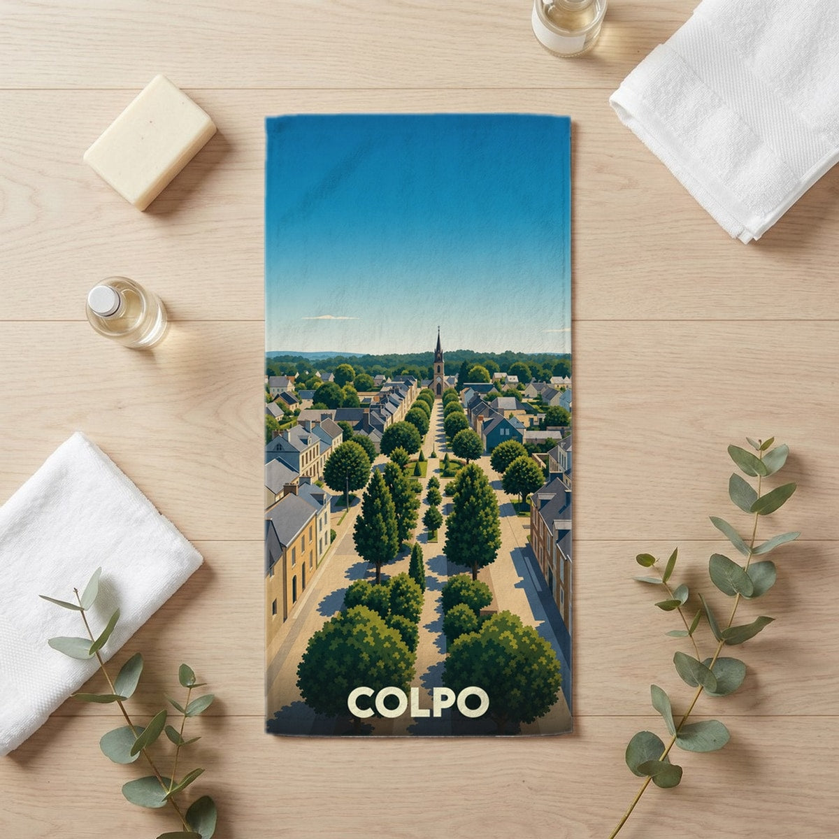 Serviette de bain 30 cm x 60 cm souvenir de Colpo
