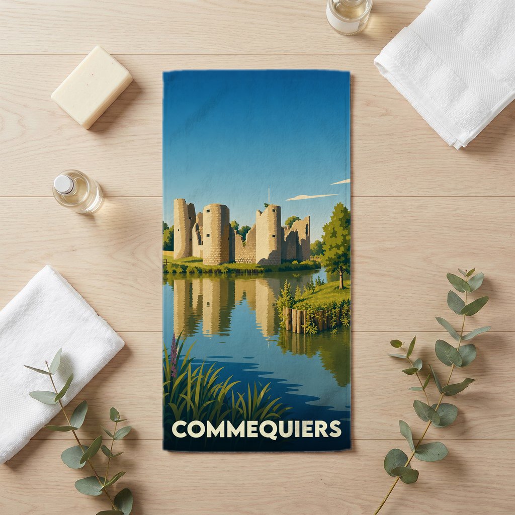 Serviette de bain 30 cm x 60 cm souvenir de Commequiers