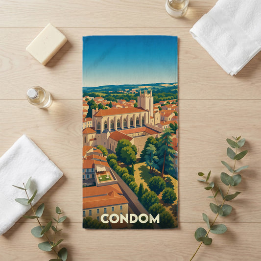 Serviette de bain 30 cm x 60 cm souvenir de Condom