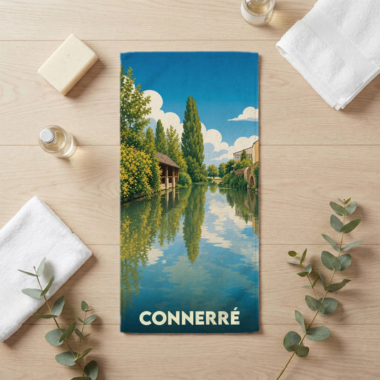 Serviette de bain 30 cm x 60 cm souvenir de Connerré