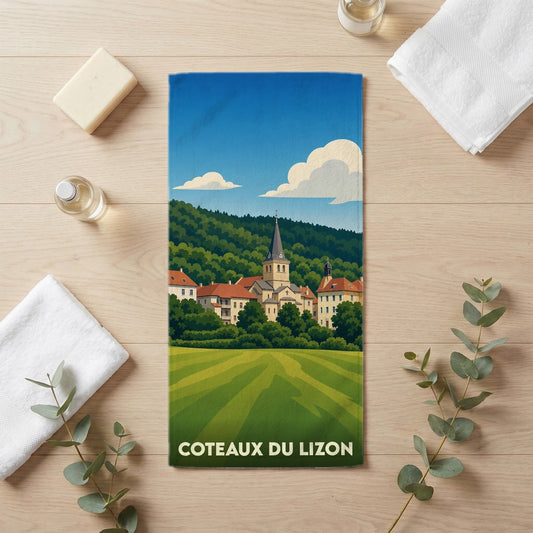 Serviette de bain 30 cm x 60 cm souvenir de Coteaux du Lizon