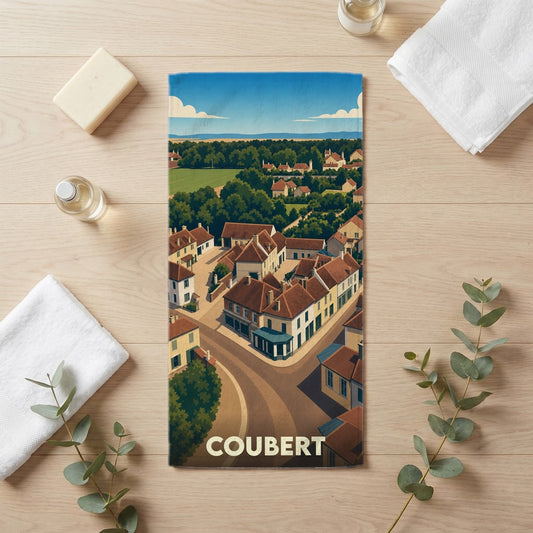 Serviette de bain 30 cm x 60 cm souvenir de Coubert