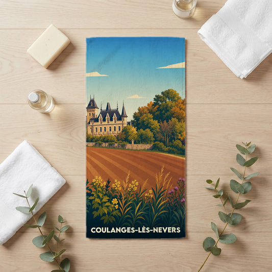 Serviette de bain 30 cm x 60 cm souvenir de Coulanges-lès-Nevers