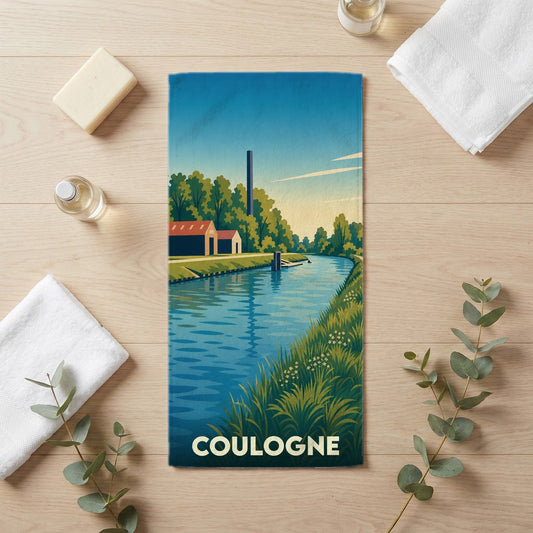 Serviette de bain 30 cm x 60 cm souvenir de Coulogne